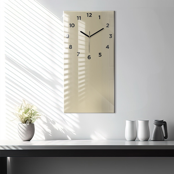 Vertical wall clock Beige color
