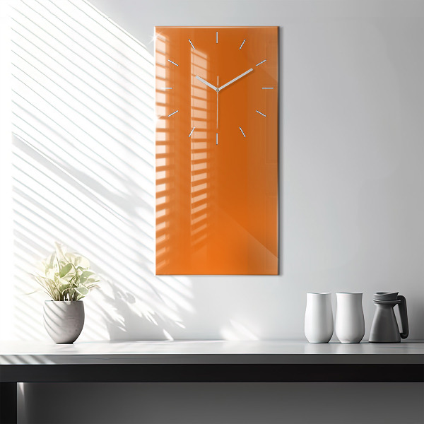 Vertical wall clock Orange color