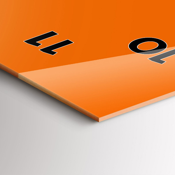 Vertical wall clock Orange color