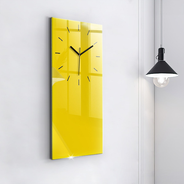 Vertical wall clock Light yellow color