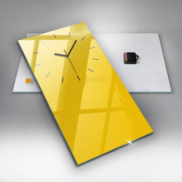 Vertical wall clock Light yellow color