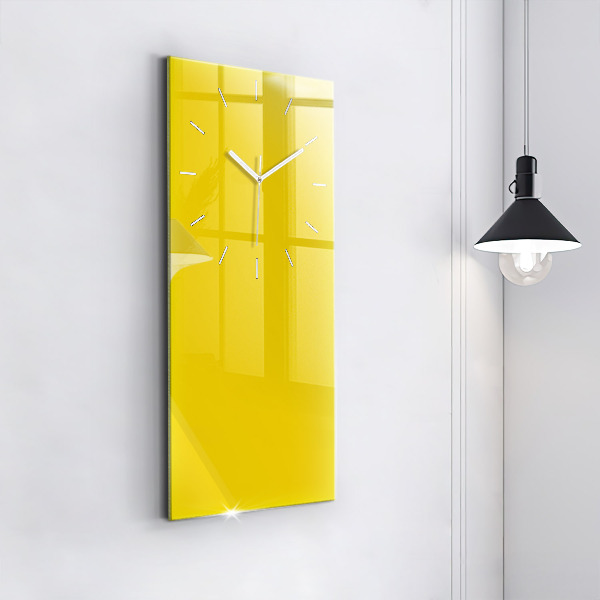 Vertical wall clock Light yellow color