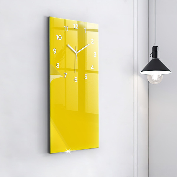 Vertical wall clock Light yellow color