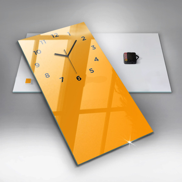 Vertical wall clock Color golden yellow