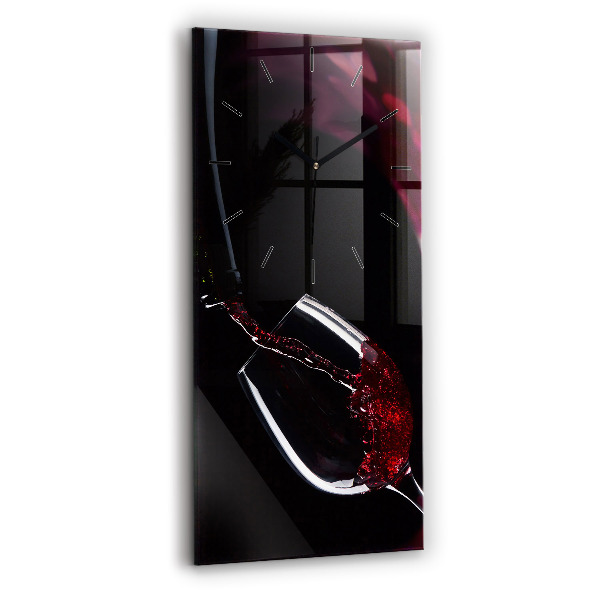 Vertical wall clock Red wine