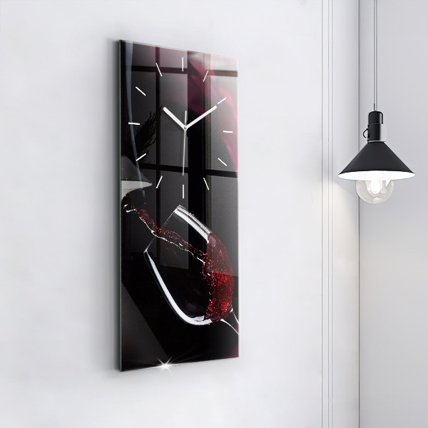 Vertical wall clock Red wine