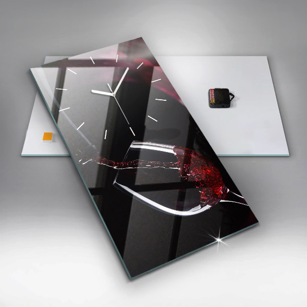 Vertical wall clock Red wine