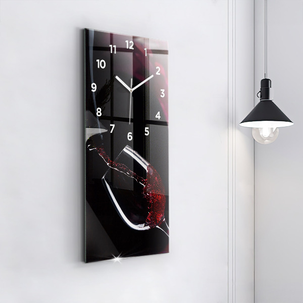 Vertical wall clock Red wine