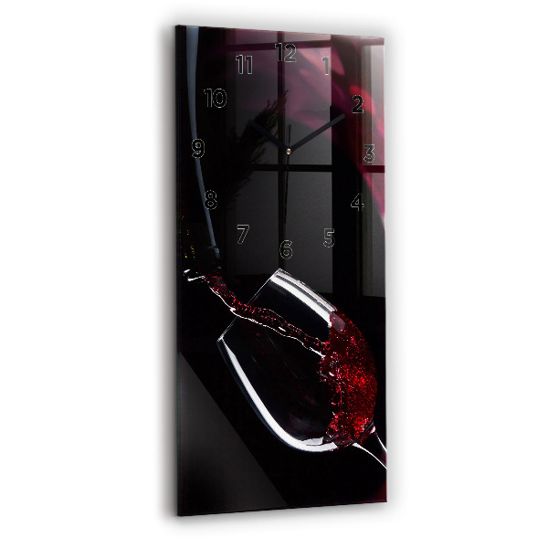Vertical wall clock Red wine