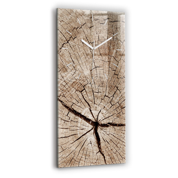 Vertical wall clock Old wood stump