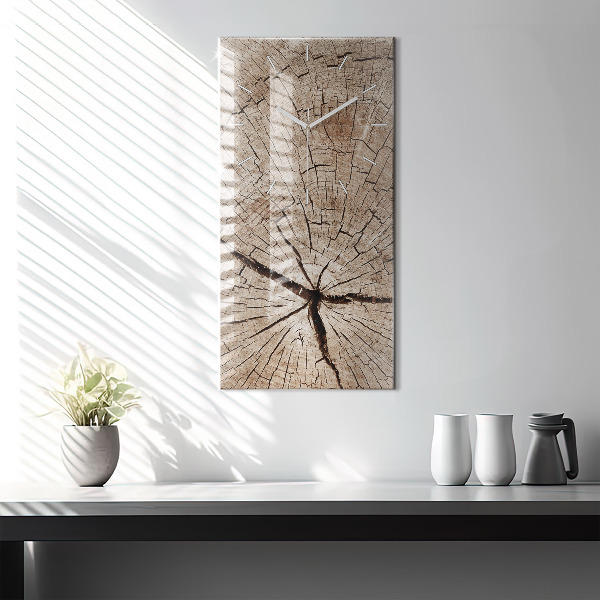 Vertical wall clock Old wood stump
