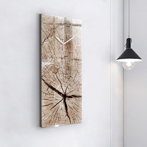 Vertical wall clock Old wood stump