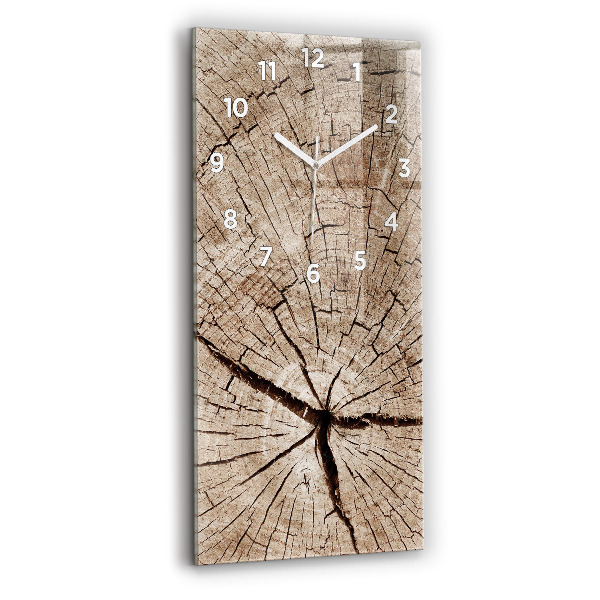 Vertical wall clock Old wood stump