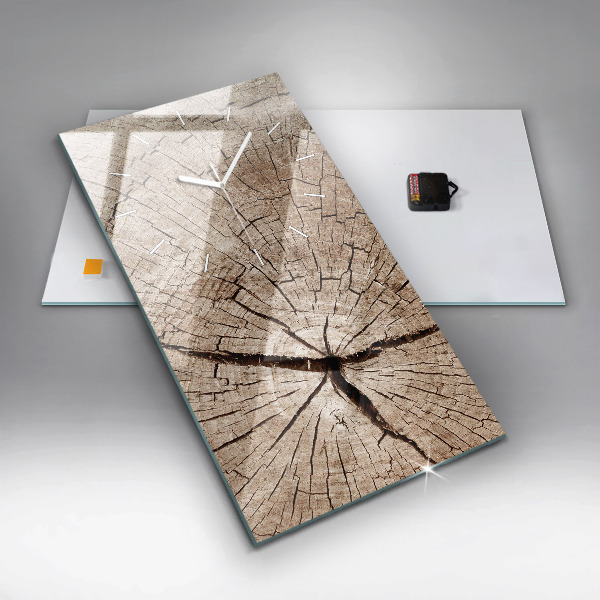 Vertical wall clock Old wood stump