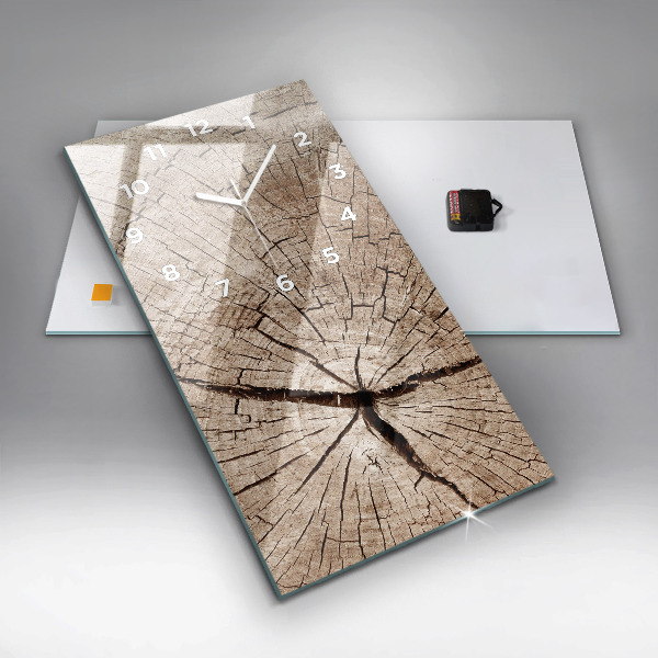 Vertical wall clock Old wood stump