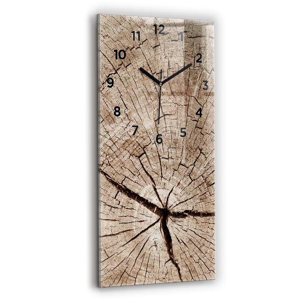 Vertical wall clock Old wood stump