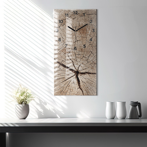 Vertical wall clock Old wood stump