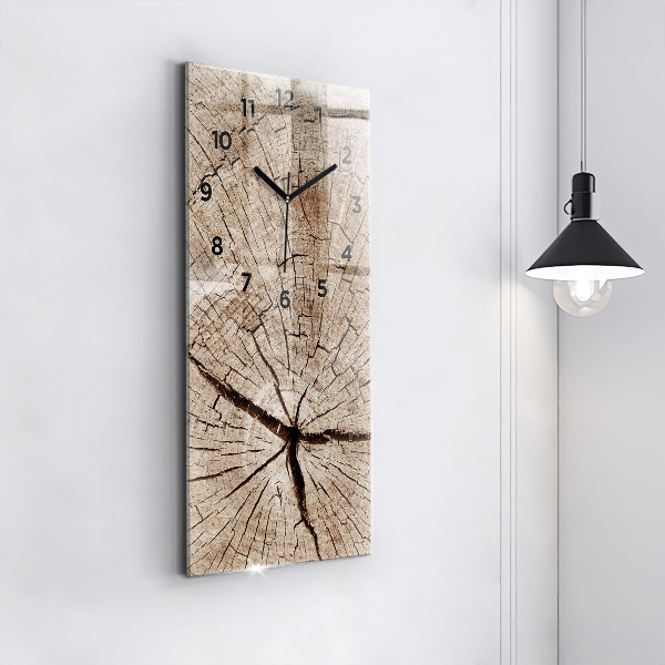 Vertical wall clock Old wood stump