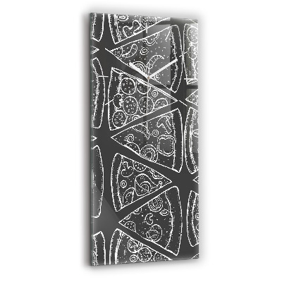 Vertical wall clock Painted pizza