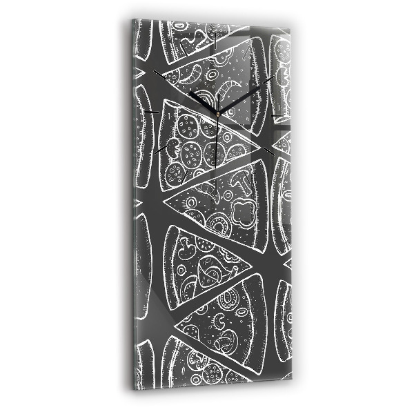 Vertical wall clock Painted pizza