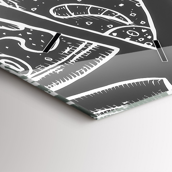 Vertical wall clock Painted pizza