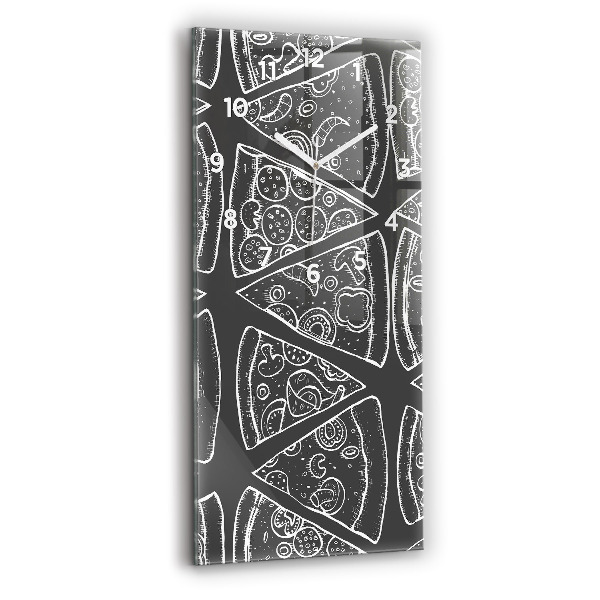 Vertical wall clock Painted pizza