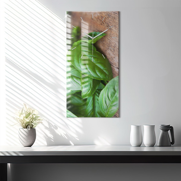 Vertical wall clock Basil leaves