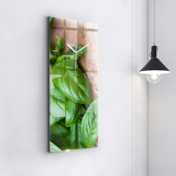 Vertical wall clock Basil leaves