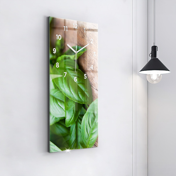 Vertical wall clock Basil leaves