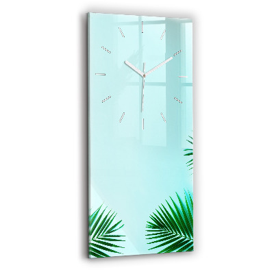 Vertical wall clock Green palm trees