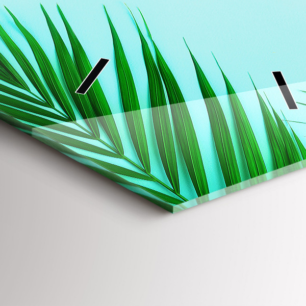 Vertical wall clock Green palm trees