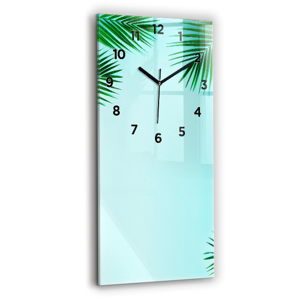 Vertical wall clock Green palm trees