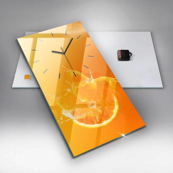 Vertical wall clock Orange