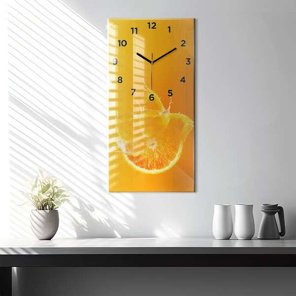 Vertical wall clock Orange