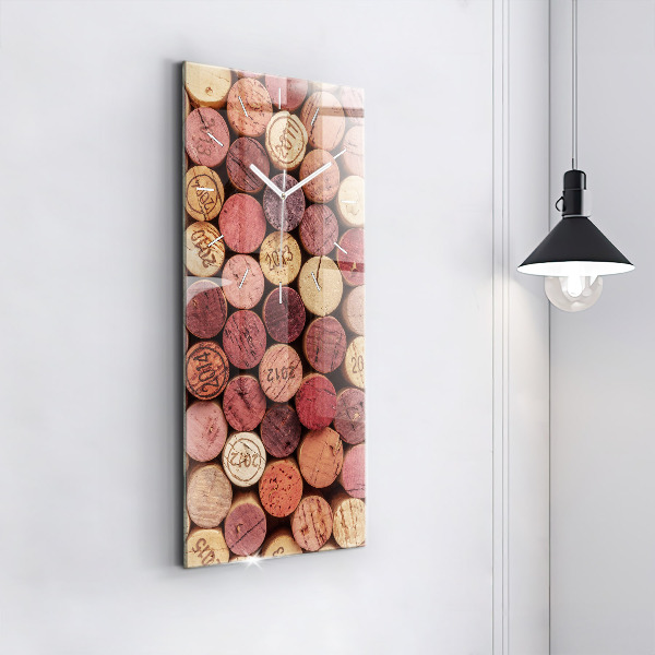 Vertical wall clock Wine corks
