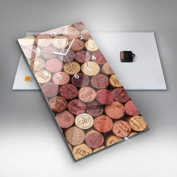 Vertical wall clock Wine corks