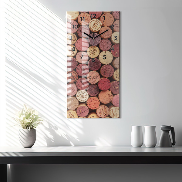 Vertical wall clock Wine corks