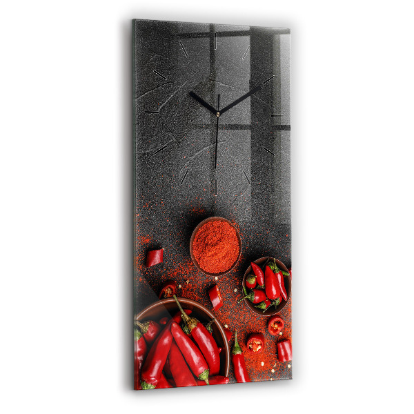 Vertical wall clock Red peppers