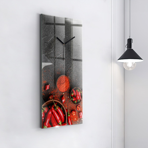 Vertical wall clock Red peppers