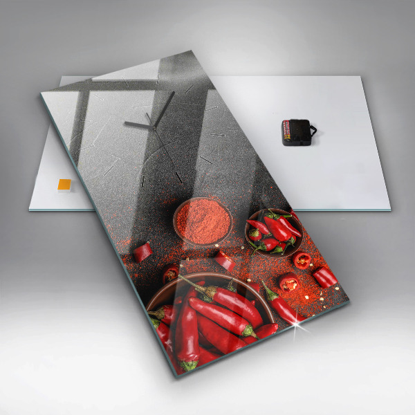 Vertical wall clock Red peppers