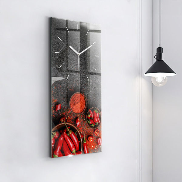 Vertical wall clock Red peppers