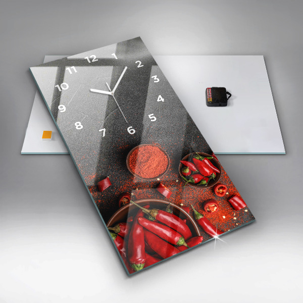 Vertical wall clock Red peppers