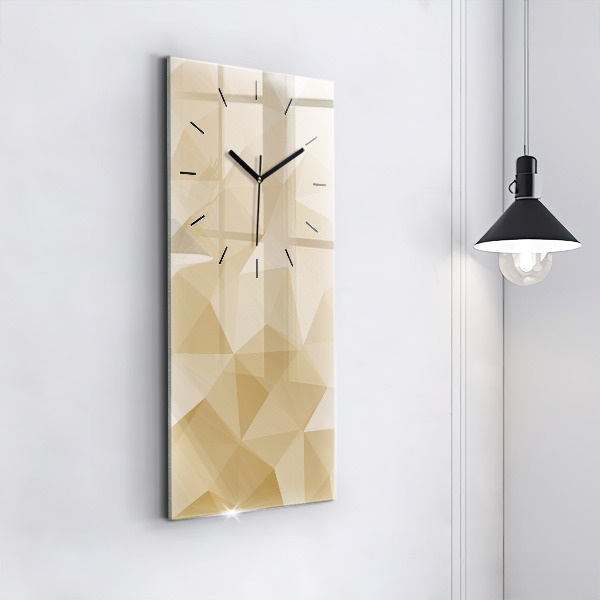 Vertical wall clock Triangles abstract