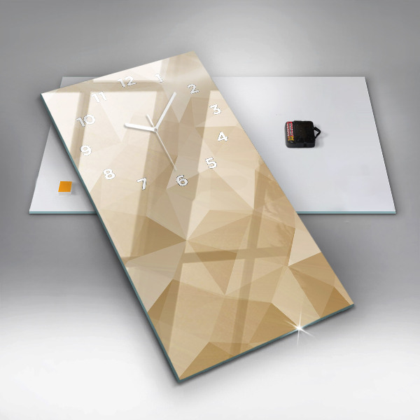 Vertical wall clock Triangles abstract