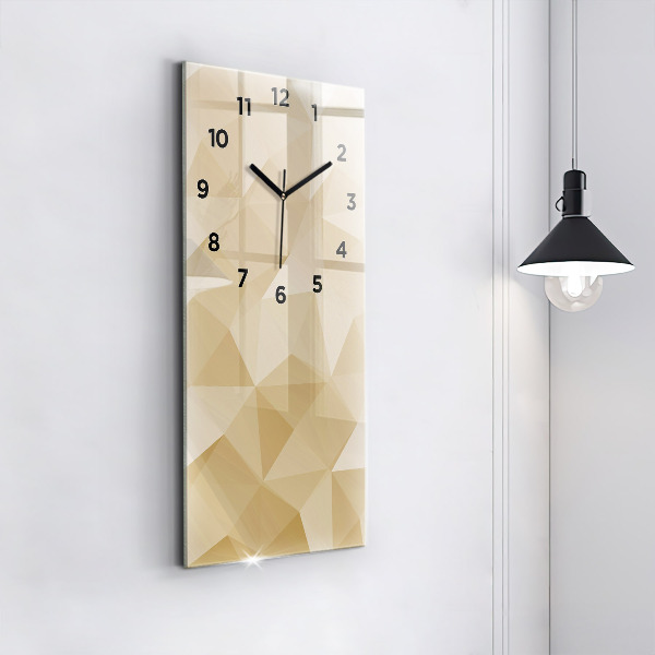 Vertical wall clock Triangles abstract