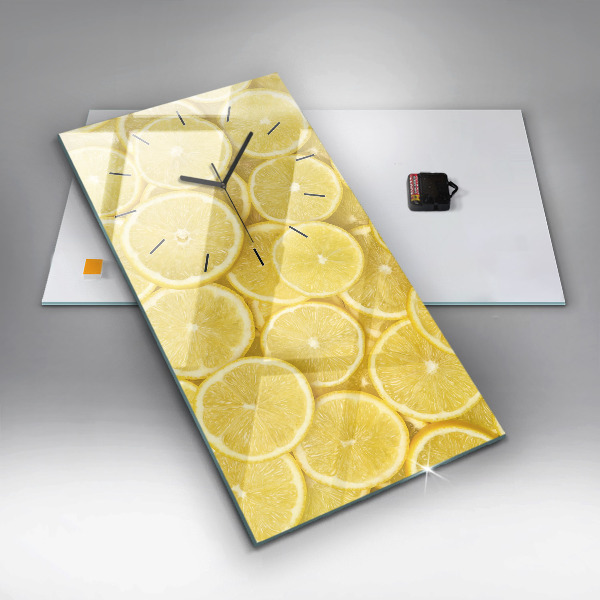 Vertical wall clock Lemon slices