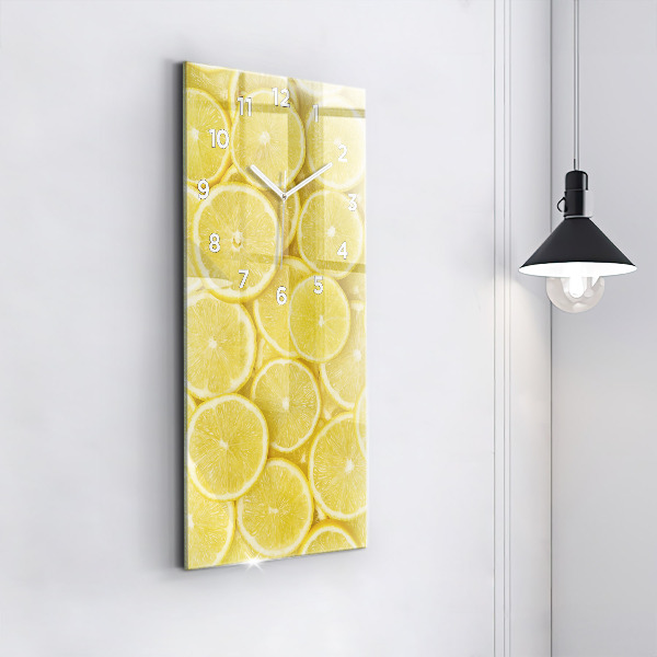 Vertical wall clock Lemon slices