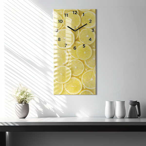 Vertical wall clock Lemon slices
