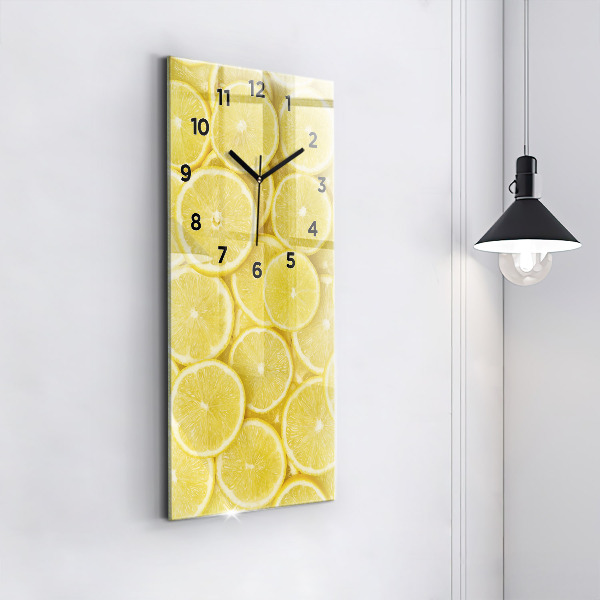 Vertical wall clock Lemon slices