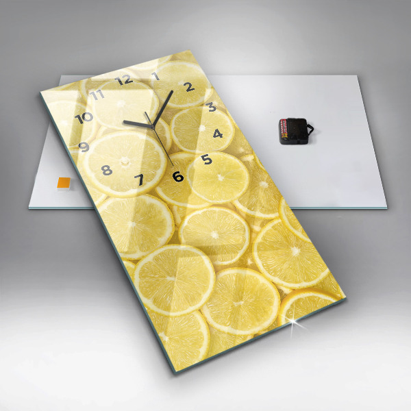 Vertical wall clock Lemon slices
